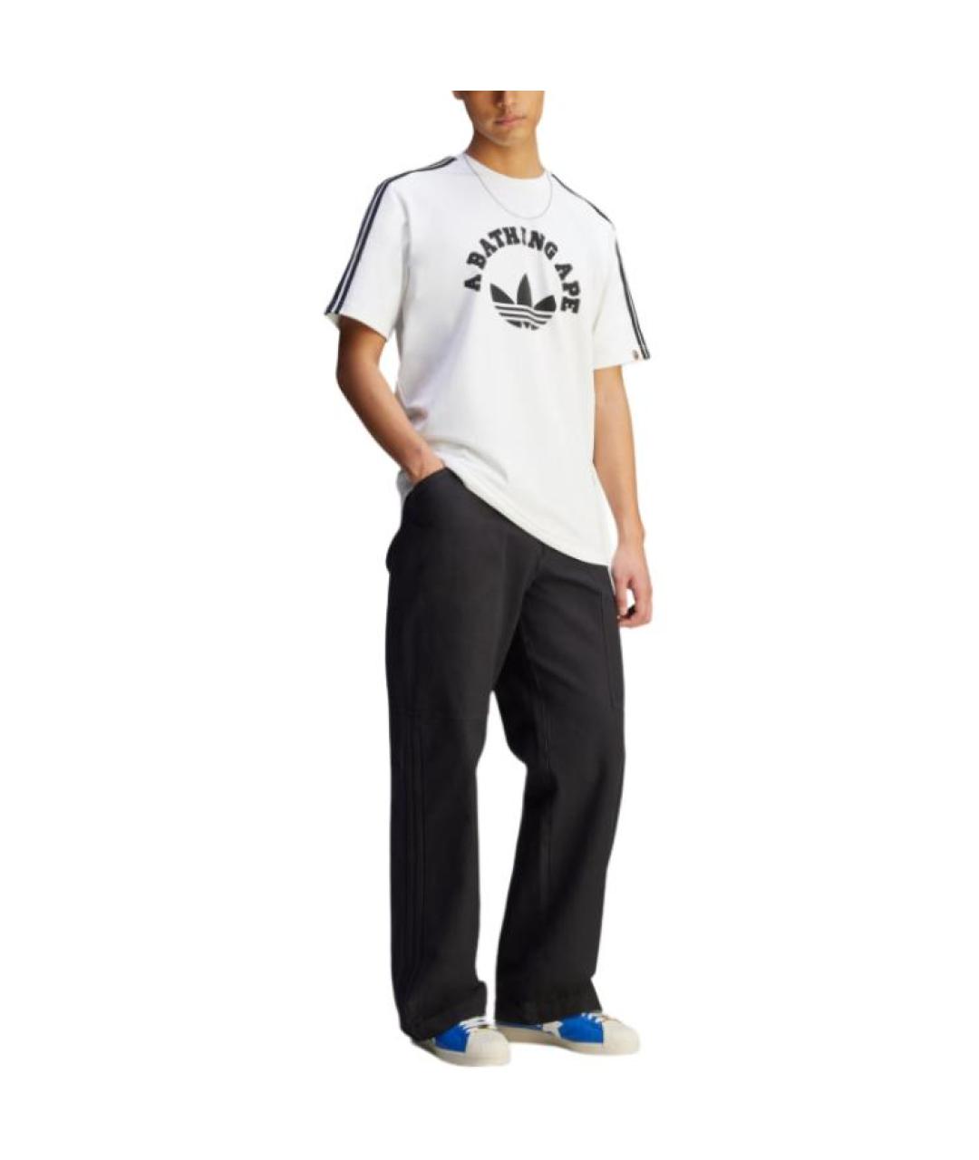 ADIDAS Белая хлопковая футболка, фото 4