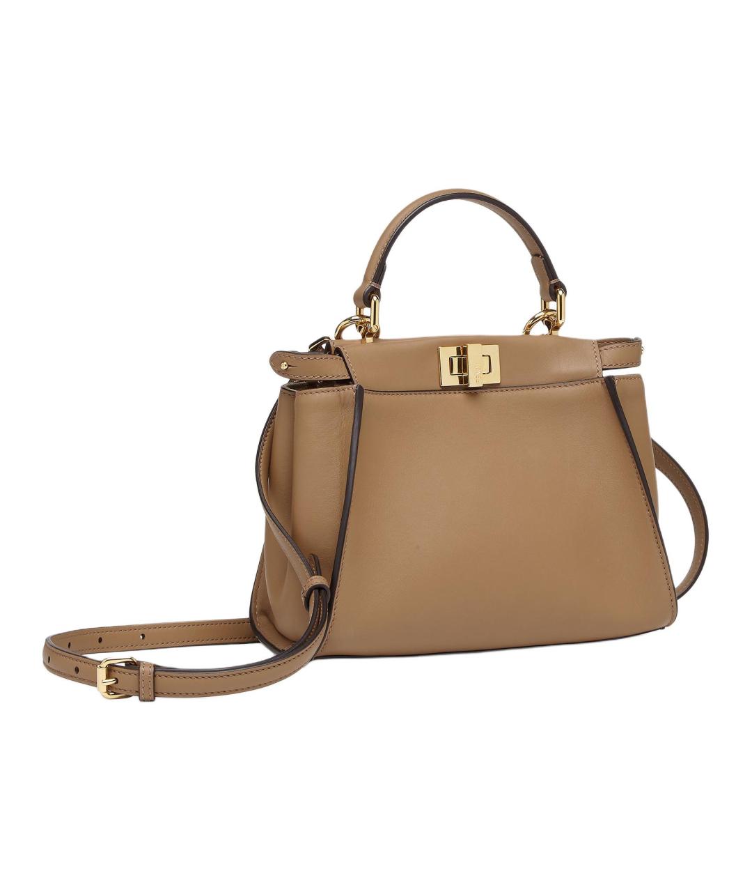 FENDI Коричневая кожаная сумка через плечо, фото 2