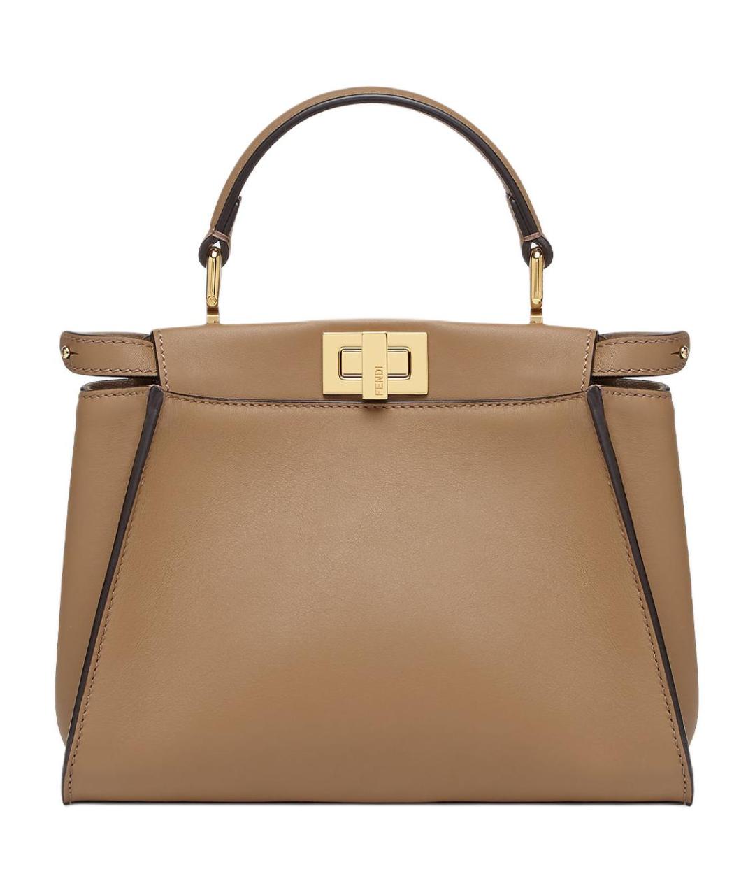 FENDI Коричневая кожаная сумка через плечо, фото 1