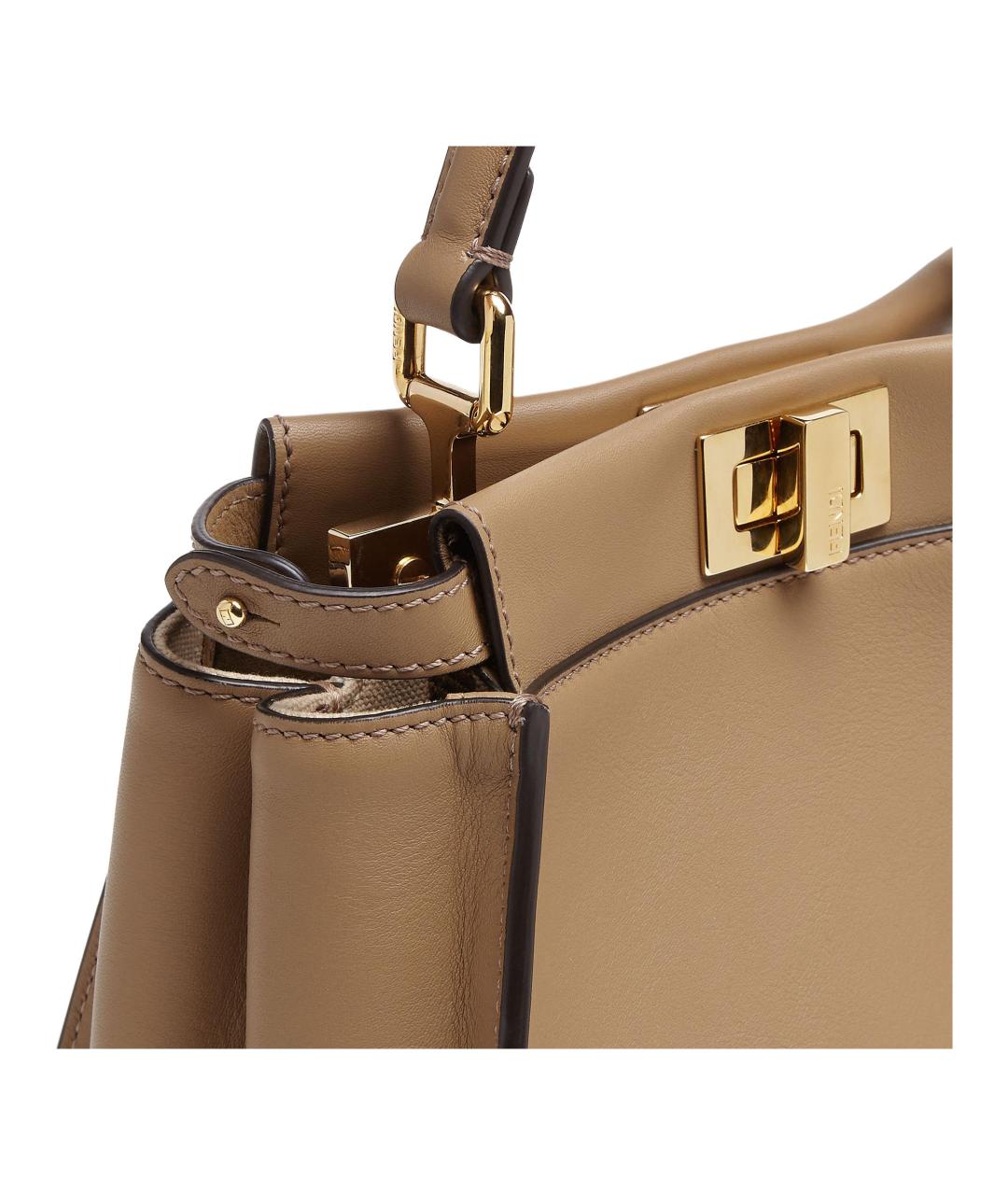 FENDI Коричневая кожаная сумка через плечо, фото 5