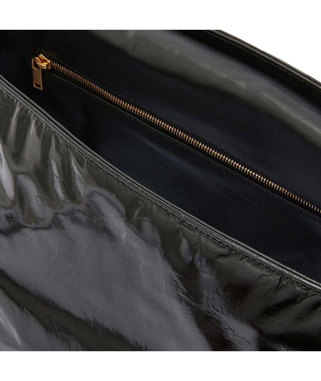 JIL SANDER Черная кожаная сумка через плечо, фото 3