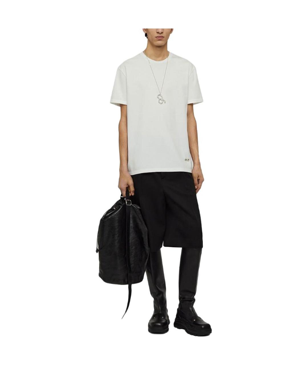 JIL SANDER Белая хлопковая футболка, фото 2