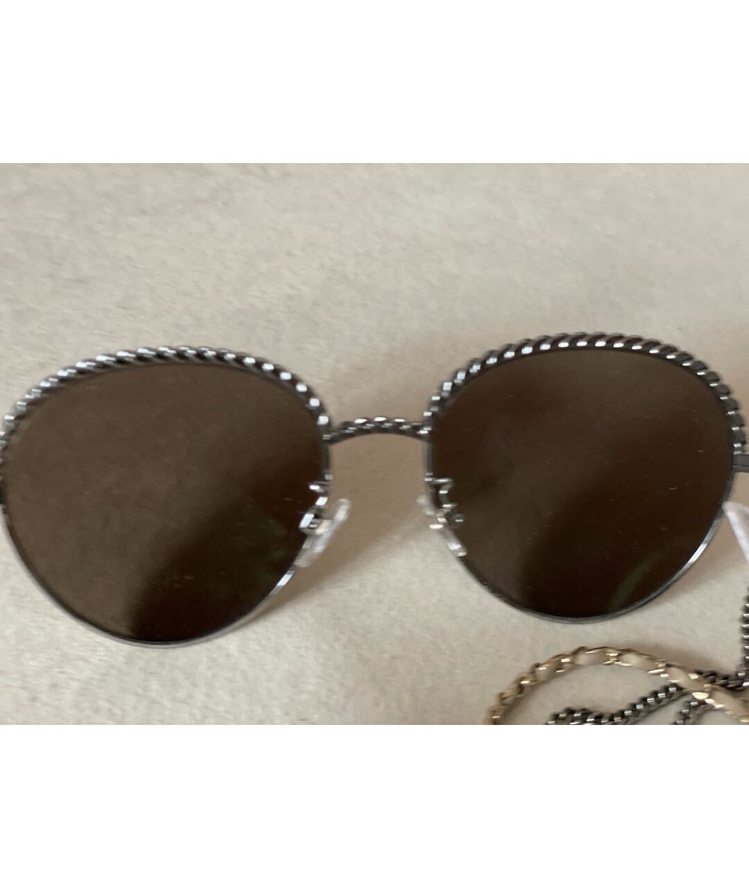 CHANEL PRE-OWNED Серые металлические солнцезащитные очки, фото 5