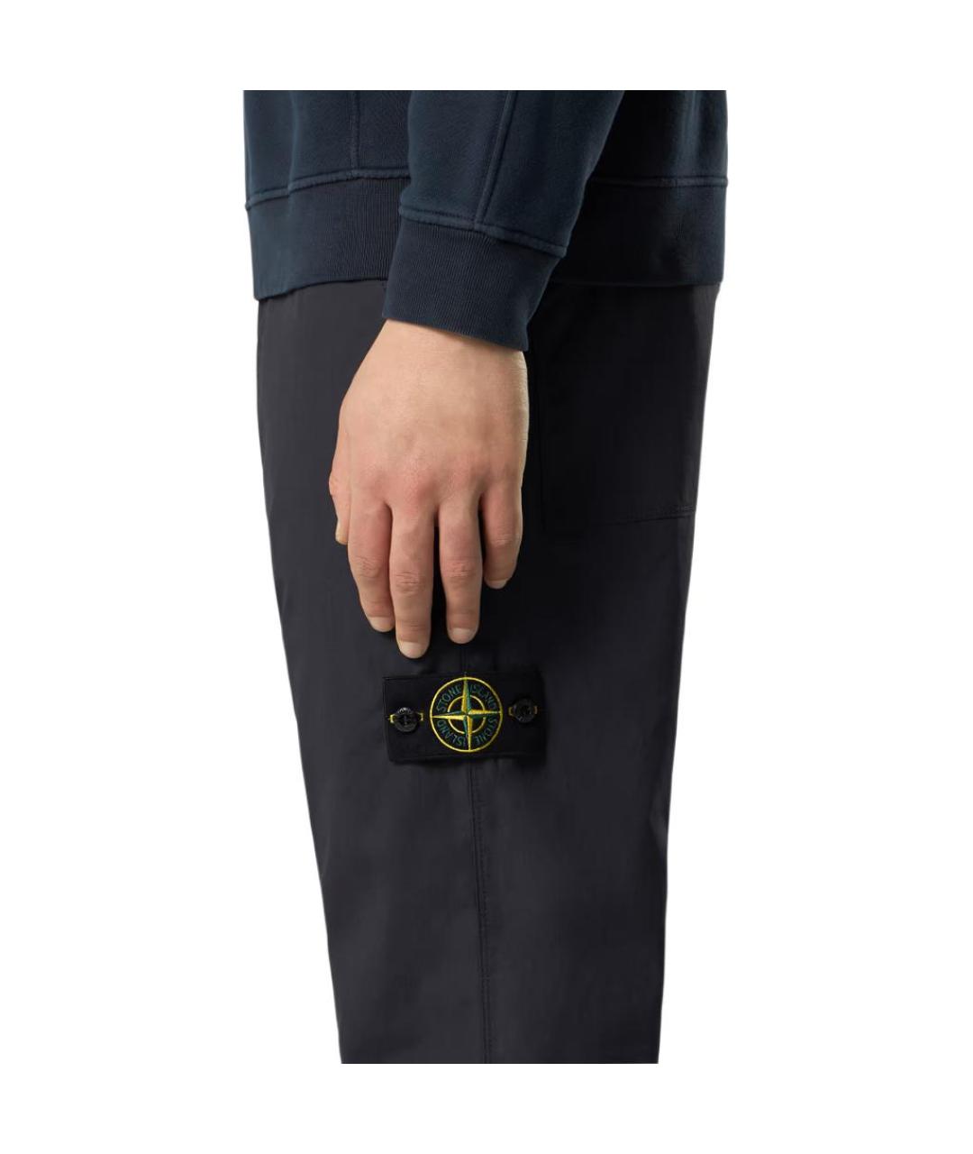STONE ISLAND Темно-синие прямые брюки, фото 4