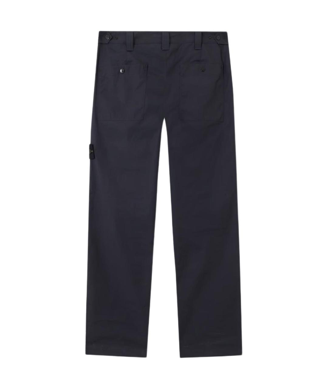 STONE ISLAND Темно-синие прямые брюки, фото 2