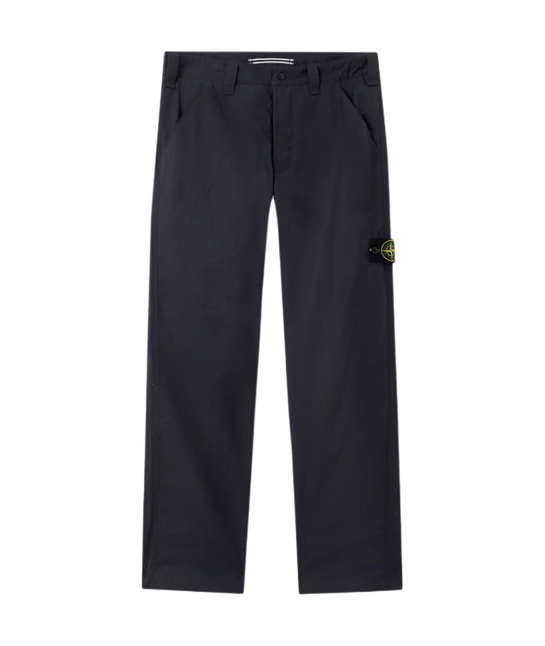 STONE ISLAND Темно-синие прямые брюки, фото 1