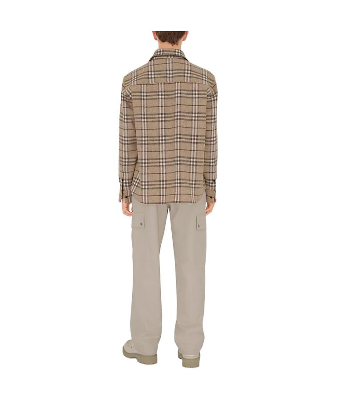 BURBERRY Бежевая кашемировая кэжуал рубашка, фото 3