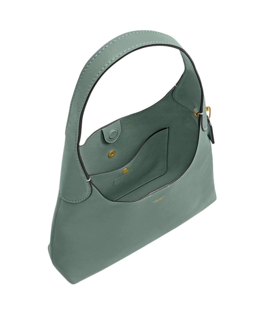 COACH Зеленая кожаная сумка через плечо, фото 2