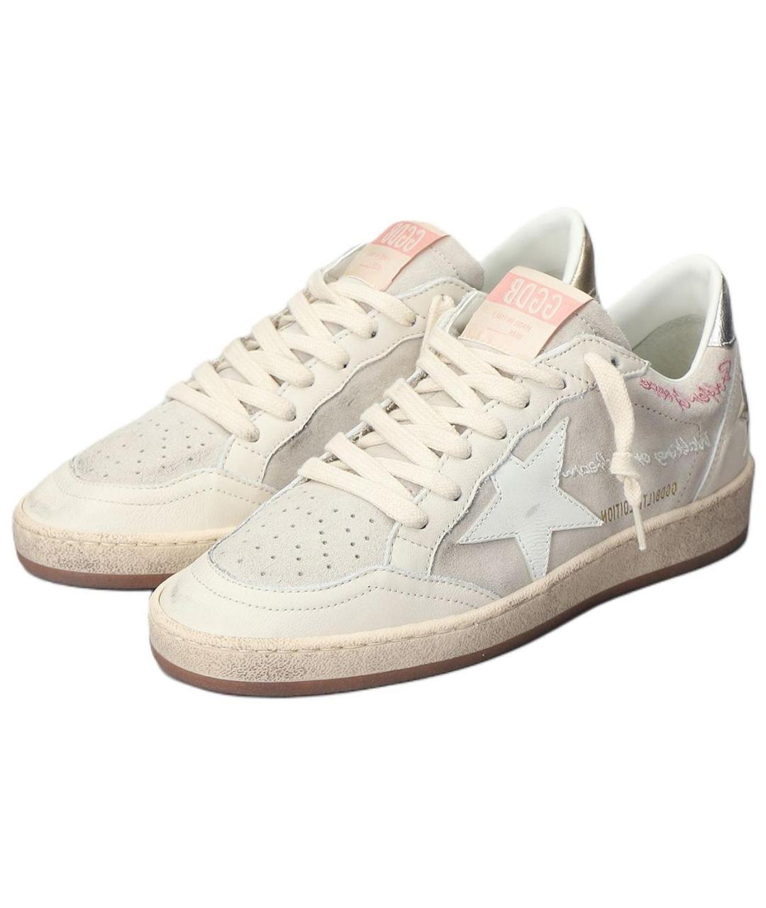 GOLDEN GOOSE DELUXE BRAND Бежевые кожаные кроссовки, фото 3