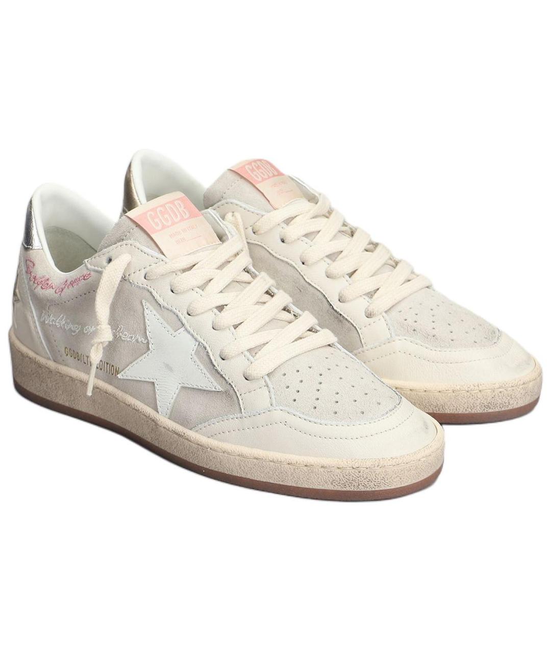 GOLDEN GOOSE DELUXE BRAND Бежевые кожаные кроссовки, фото 4