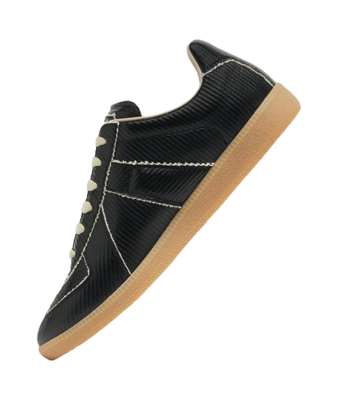 MAISON MARGIELA Черные низкие кроссовки / кеды, фото 2