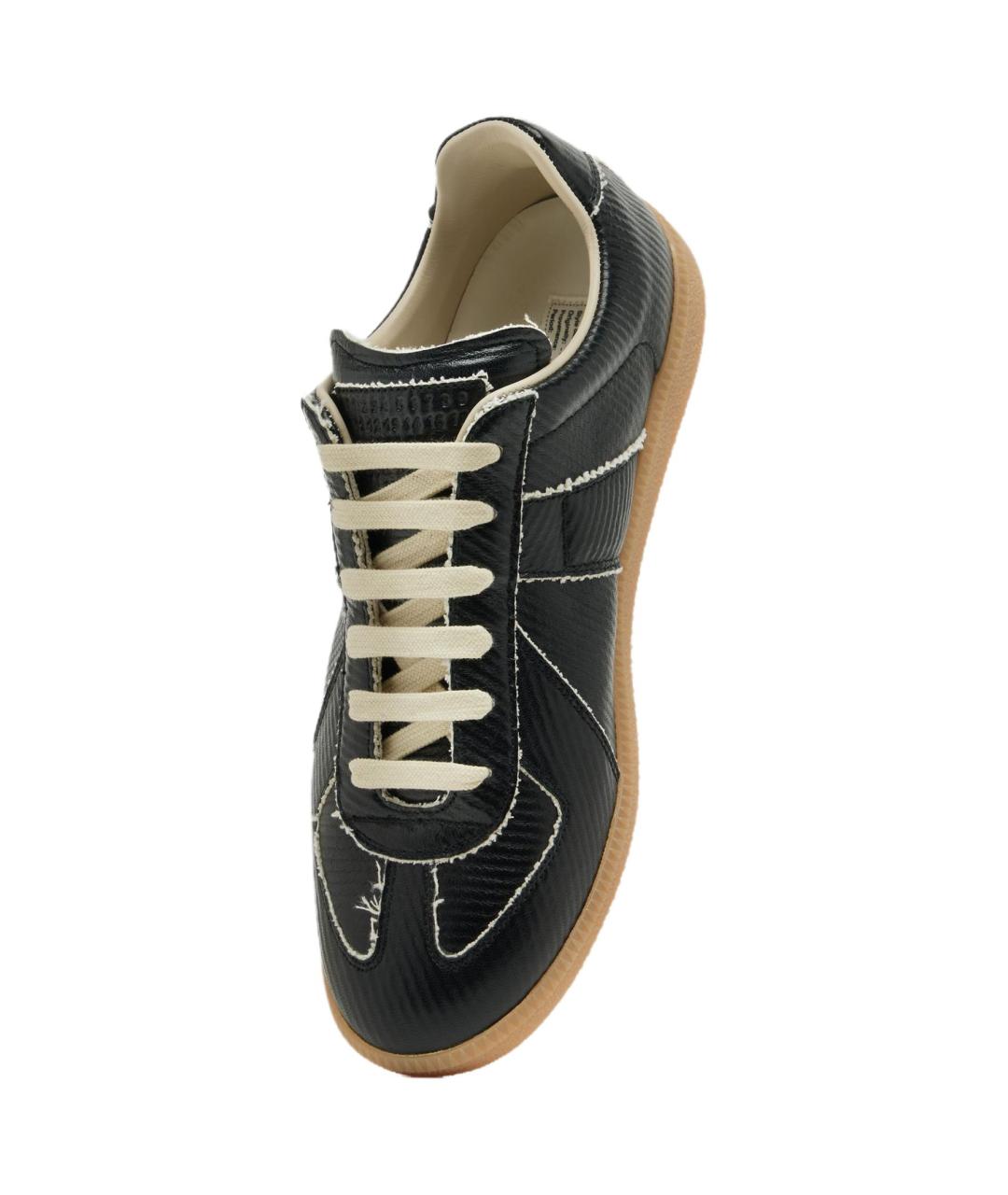 MAISON MARGIELA Черные низкие кроссовки / кеды, фото 3