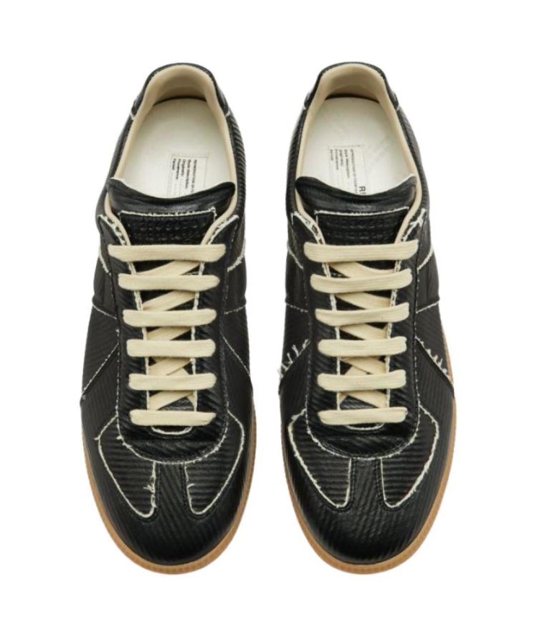 MAISON MARGIELA Черные низкие кроссовки / кеды, фото 4