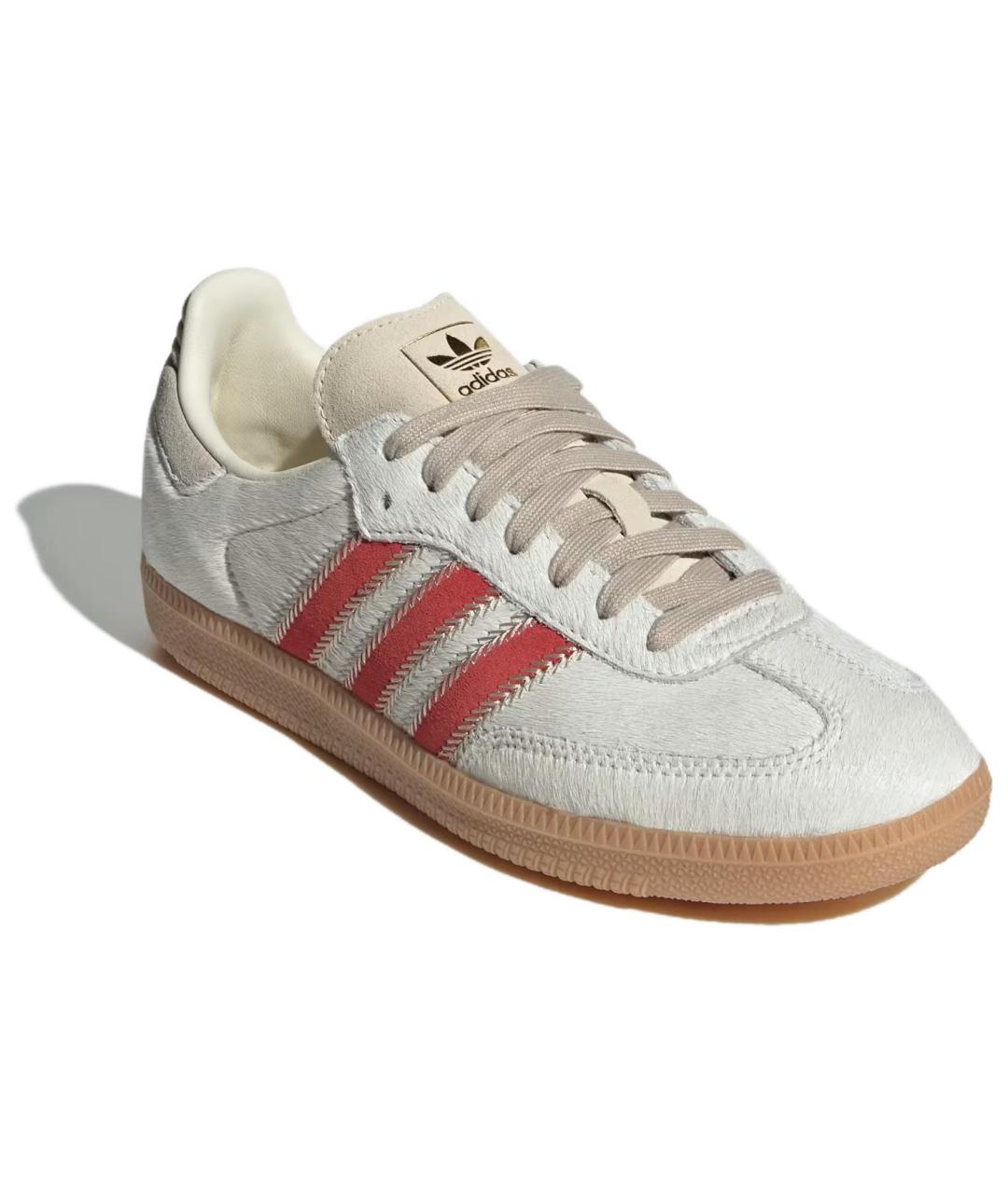 ADIDAS Бежевые кожаные кеды, фото 4