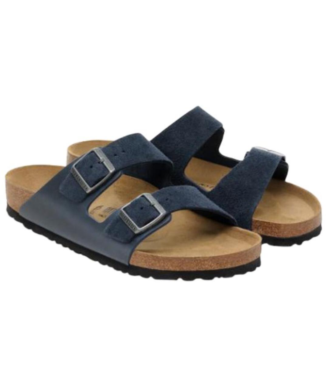 BIRKENSTOCK Темно-синие нубуковые сандалии, фото 3