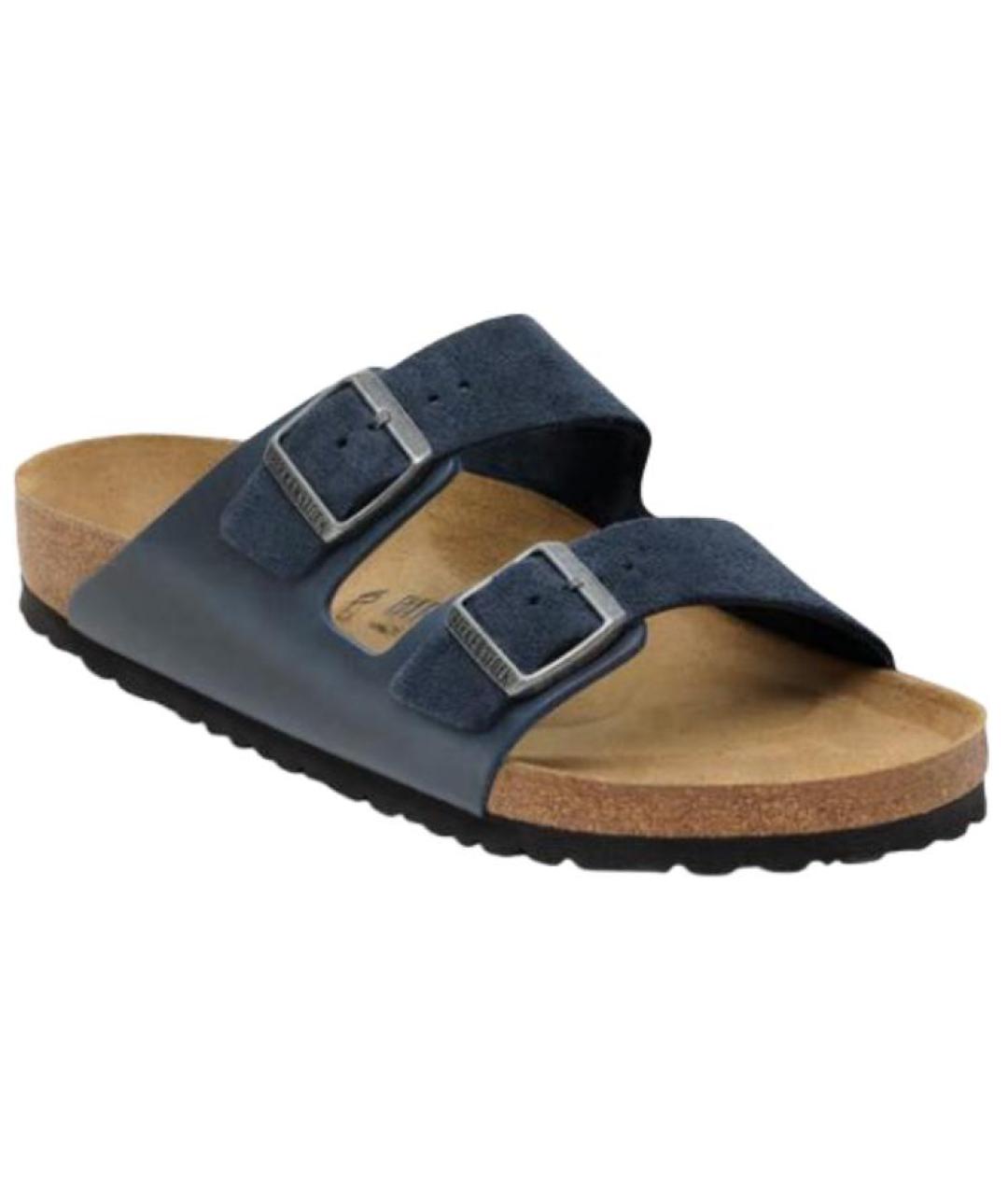 BIRKENSTOCK Темно-синие нубуковые сандалии, фото 2
