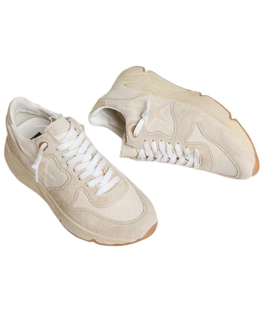 GOLDEN GOOSE DELUXE BRAND Бежевые кожаные кроссовки, фото 4