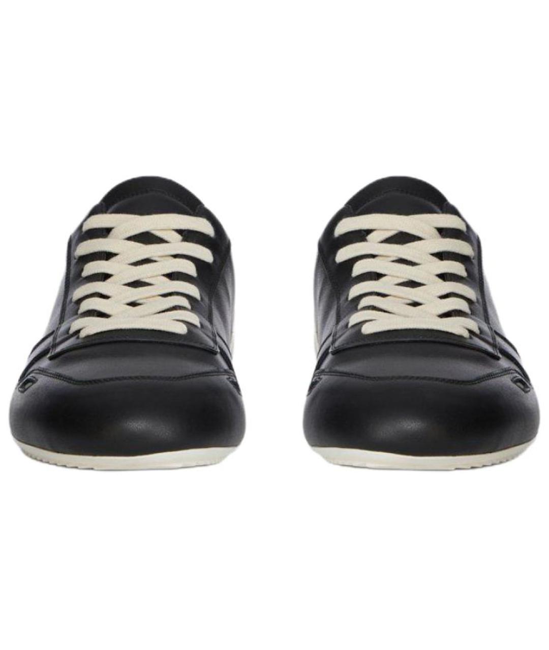 RICK OWENS Черные кожаные кроссовки, фото 4