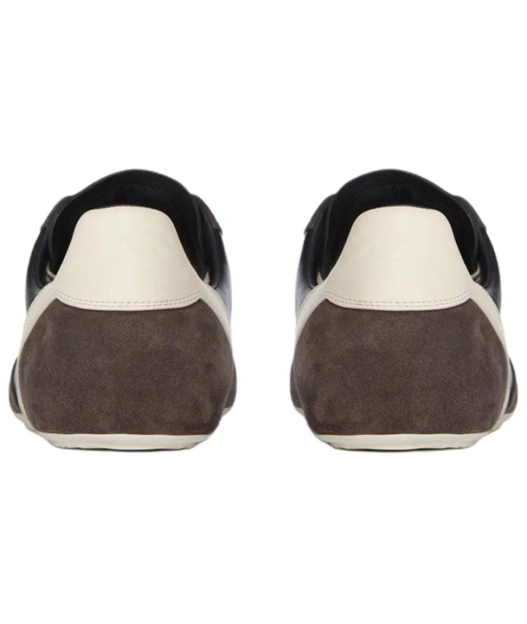 RICK OWENS Коричневые кожаные низкие кроссовки / кеды, фото 5