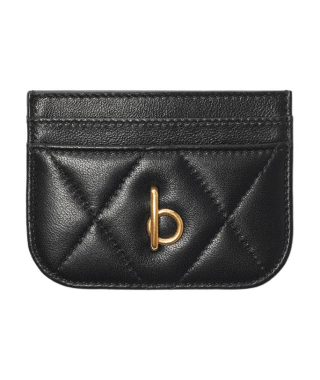 BURBERRY Черный кожаный кардхолдер, фото 1