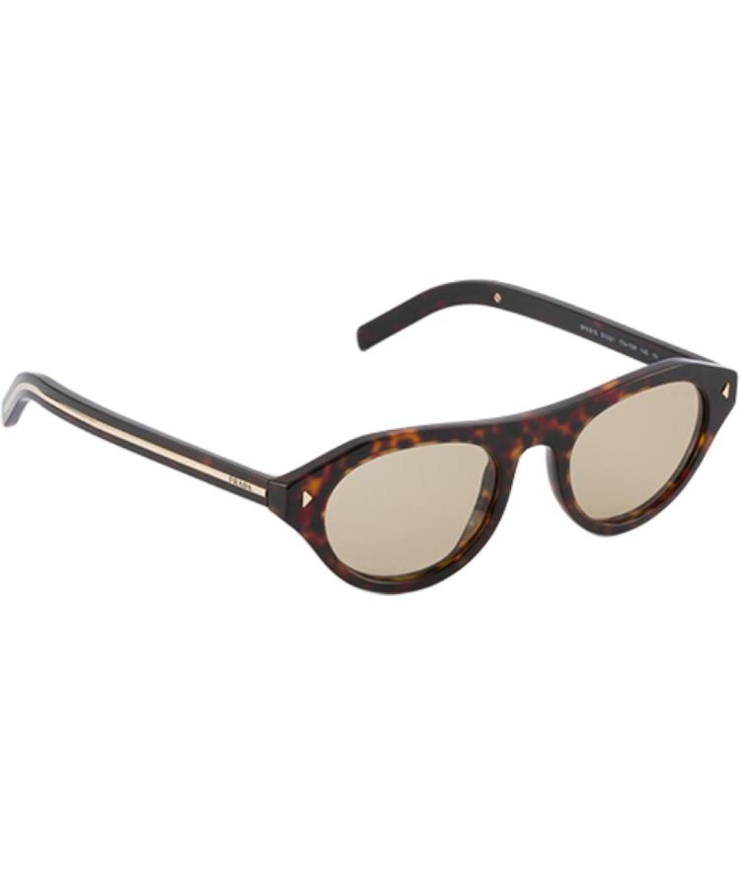 PRADA Коричневые пластиковые солнцезащитные очки, фото 2