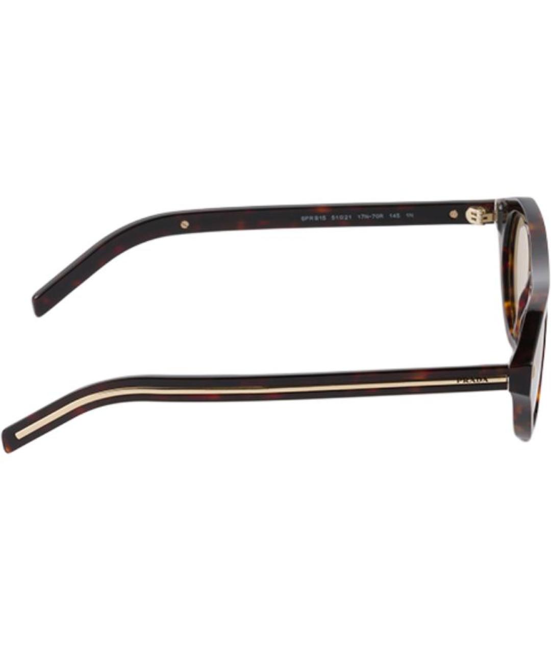 PRADA Коричневые пластиковые солнцезащитные очки, фото 3