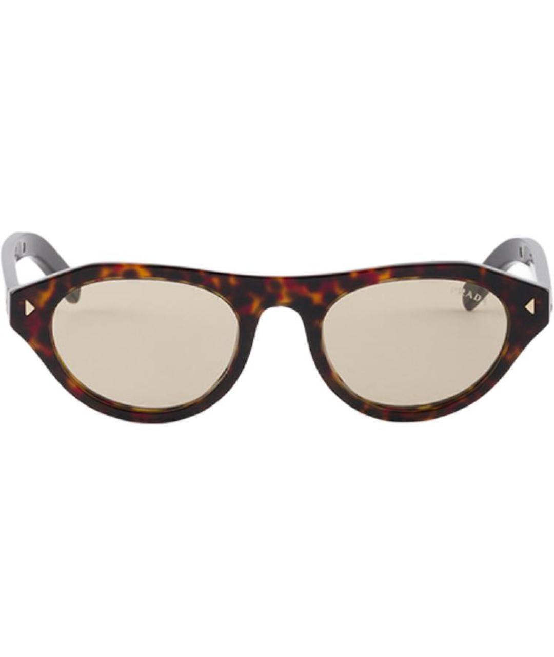 PRADA Коричневые пластиковые солнцезащитные очки, фото 1