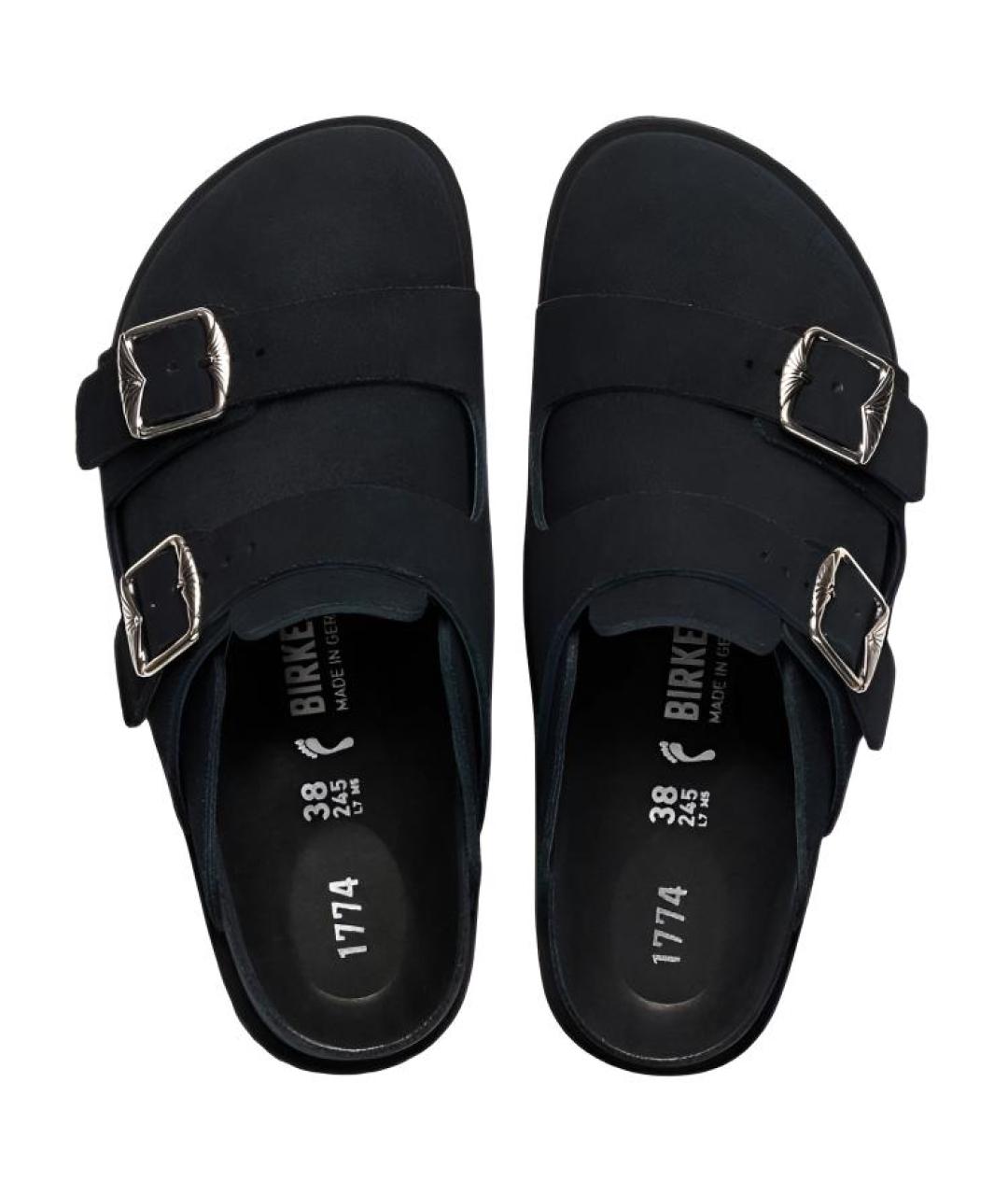 BIRKENSTOCK Черные замшевые мюли, фото 3