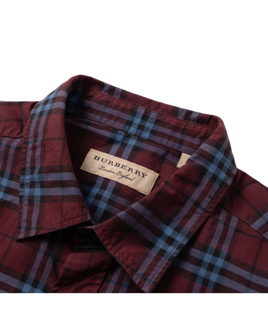 BURBERRY Красная хлопковая кэжуал рубашка, фото 8