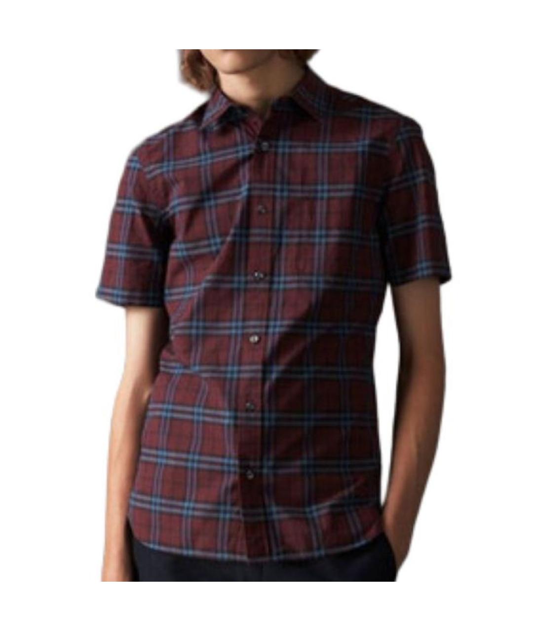 BURBERRY Красная хлопковая кэжуал рубашка, фото 4