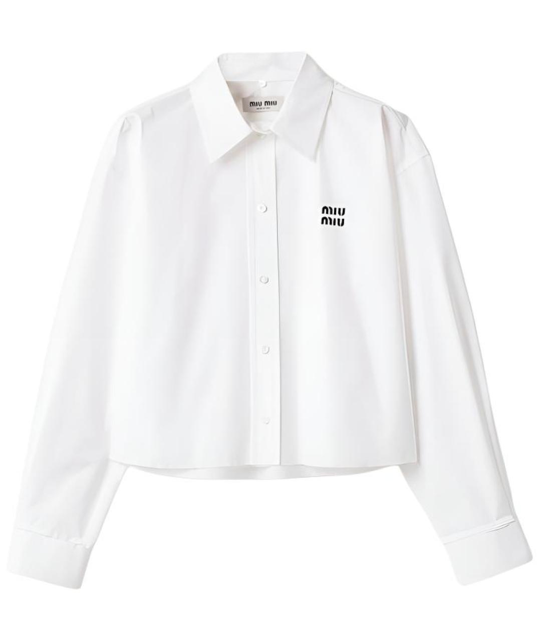 MIU MIU Белая хлопковая рубашка, фото 1