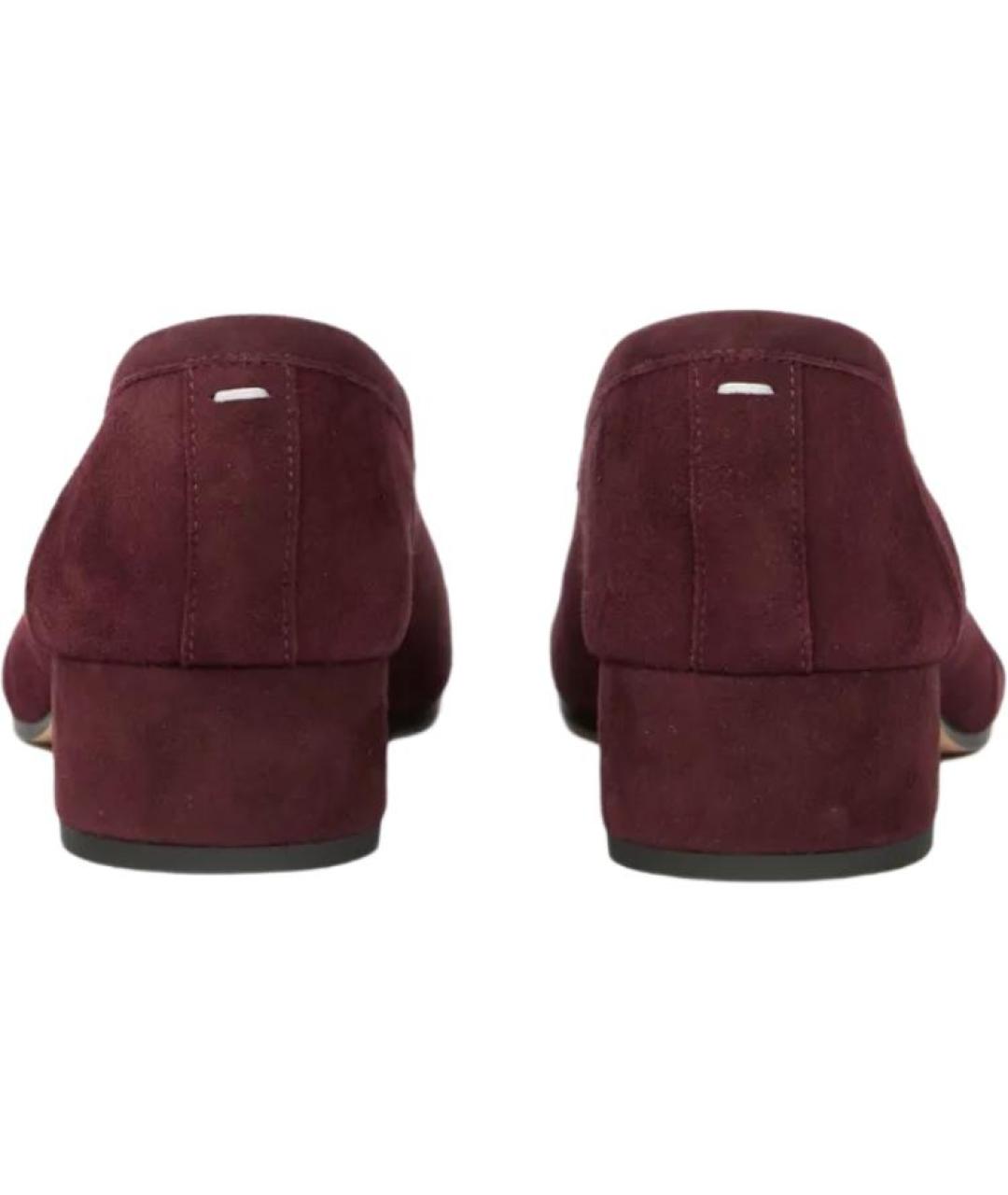 MAISON MARGIELA Бордовые бархатные туфли, фото 4