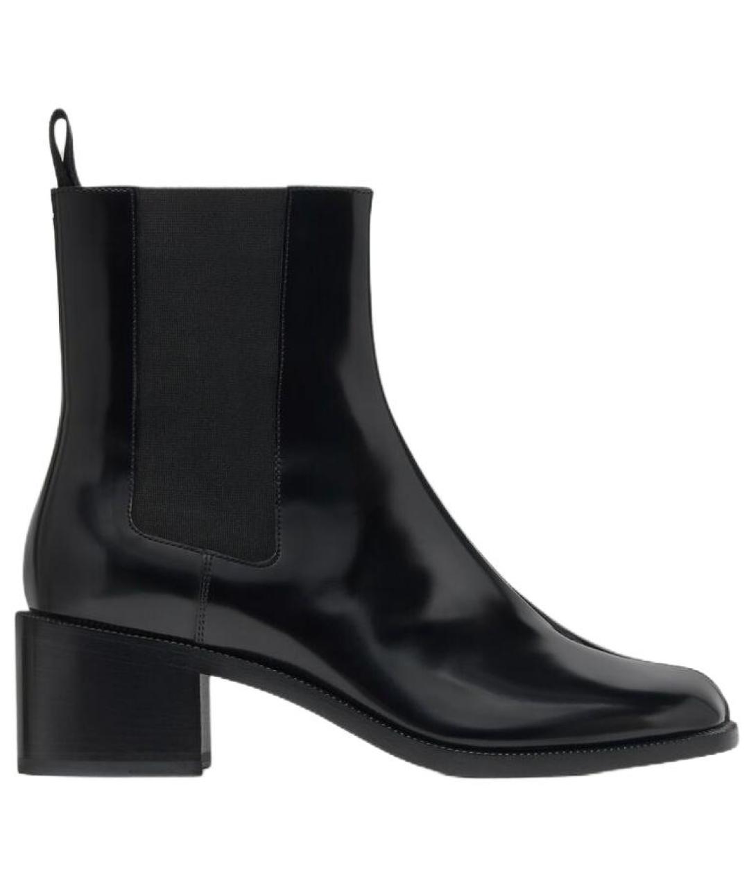 MAISON MARGIELA Черные кожаные полусапоги, фото 1