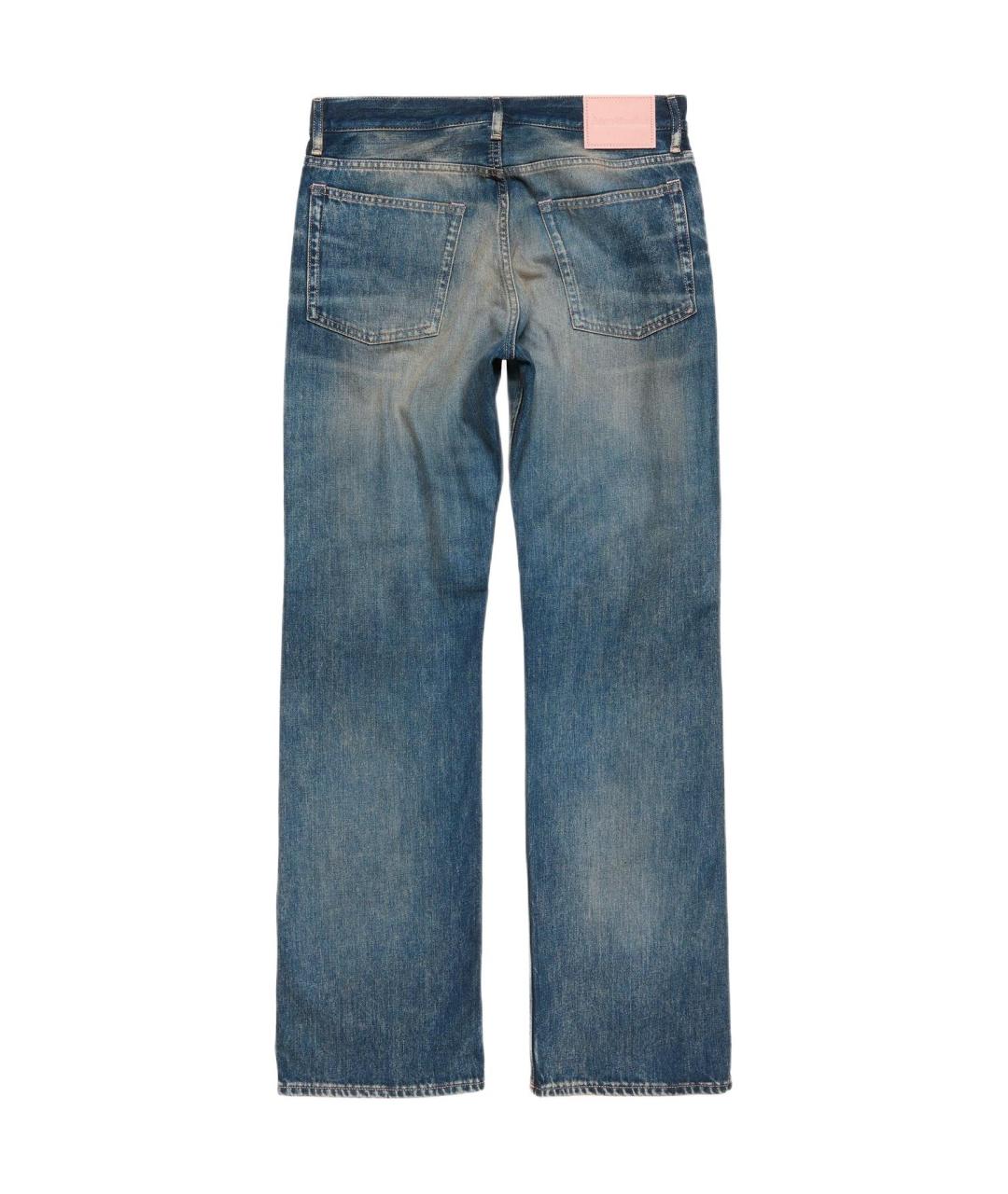ACNE STUDIOS Синие хлопковые прямые джинсы, фото 2