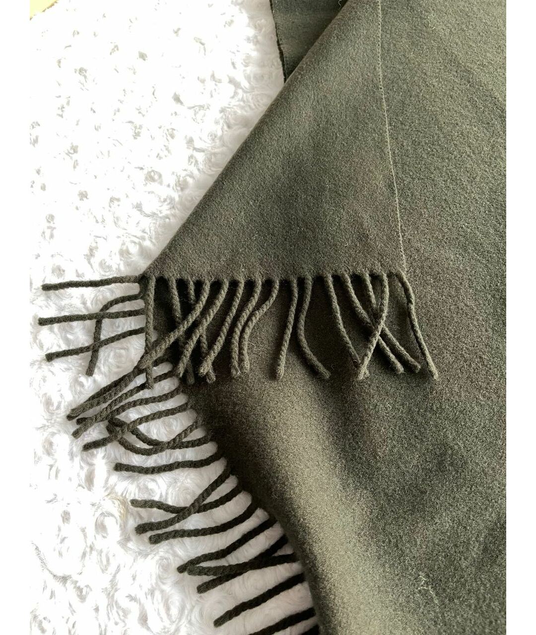 KENZO Хаки шерстяной шарф, фото 7