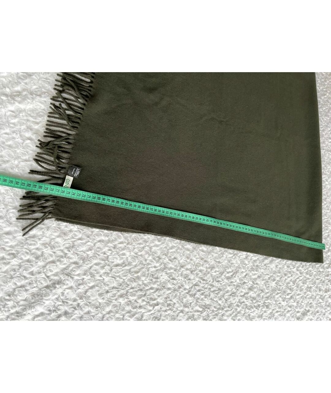 KENZO Хаки шерстяной шарф, фото 5