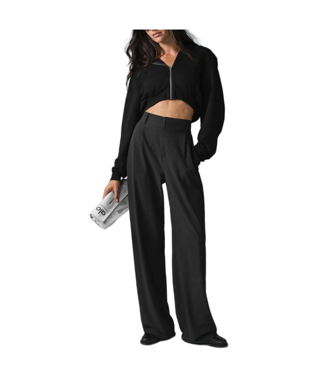 ALO YOGA Черные прямые брюки, фото 3