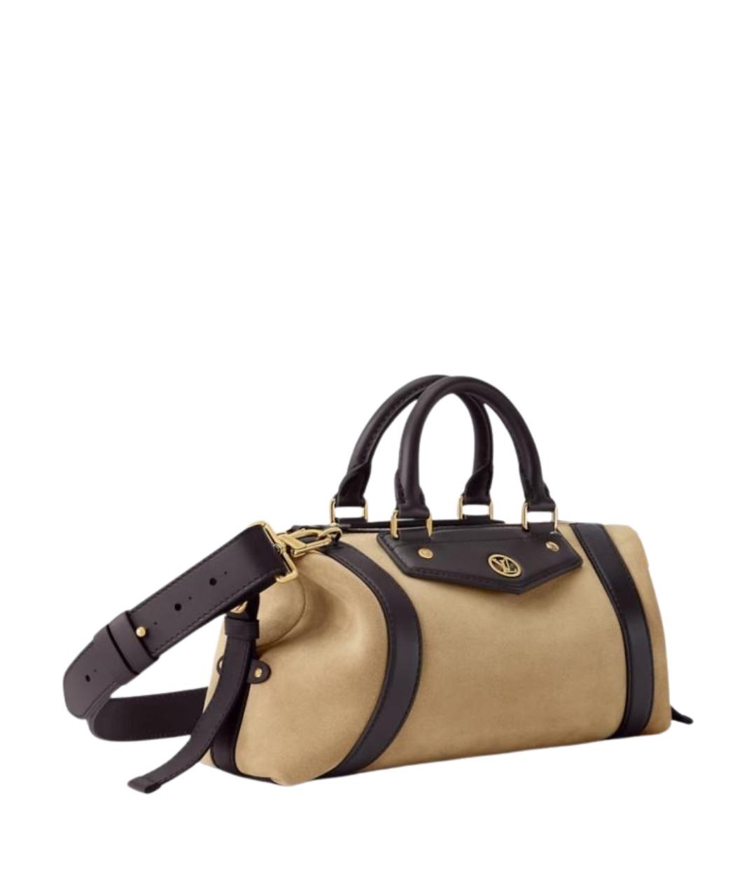 LOUIS VUITTON Бежевая замшевая сумка тоут, фото 4