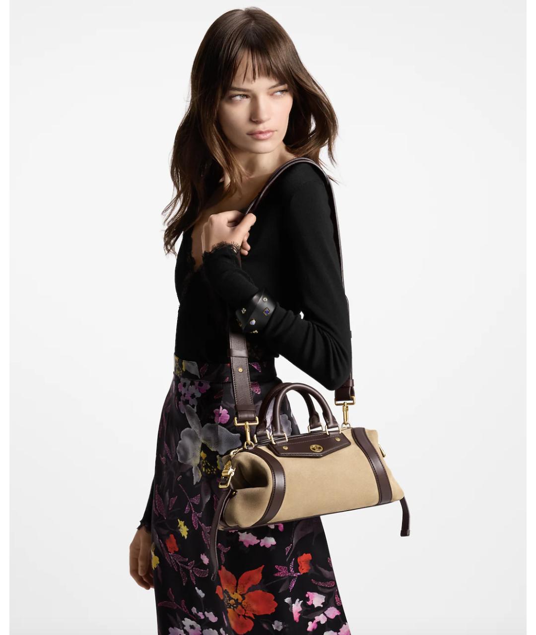 LOUIS VUITTON Бежевая замшевая сумка тоут, фото 7