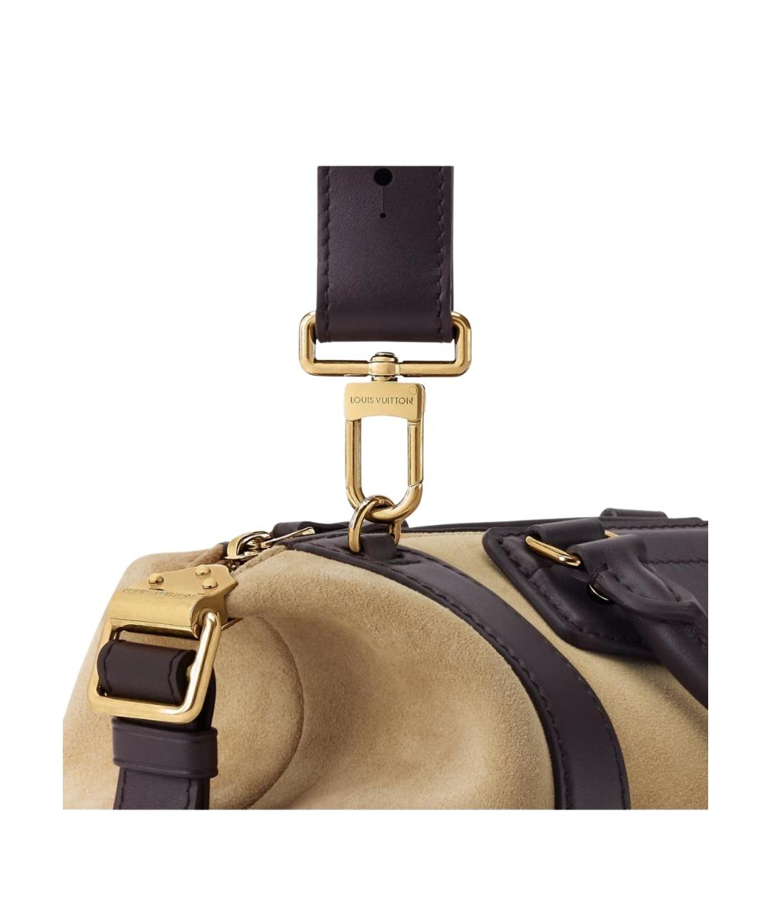 LOUIS VUITTON Бежевая замшевая сумка тоут, фото 3