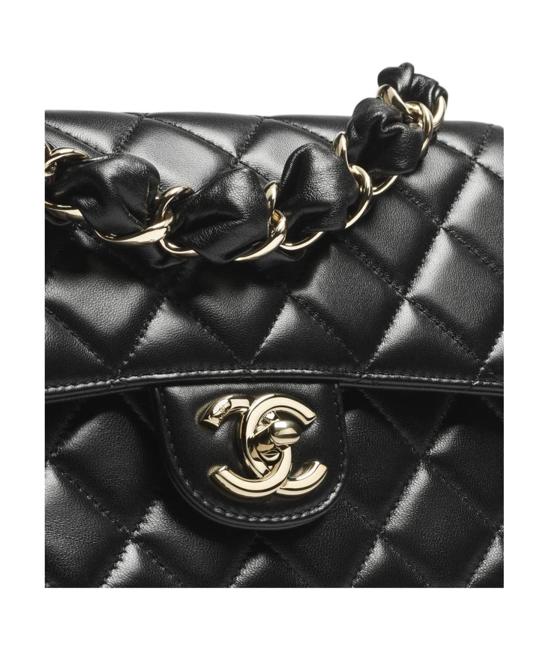 CHANEL Черная кожаная сумка через плечо, фото 4