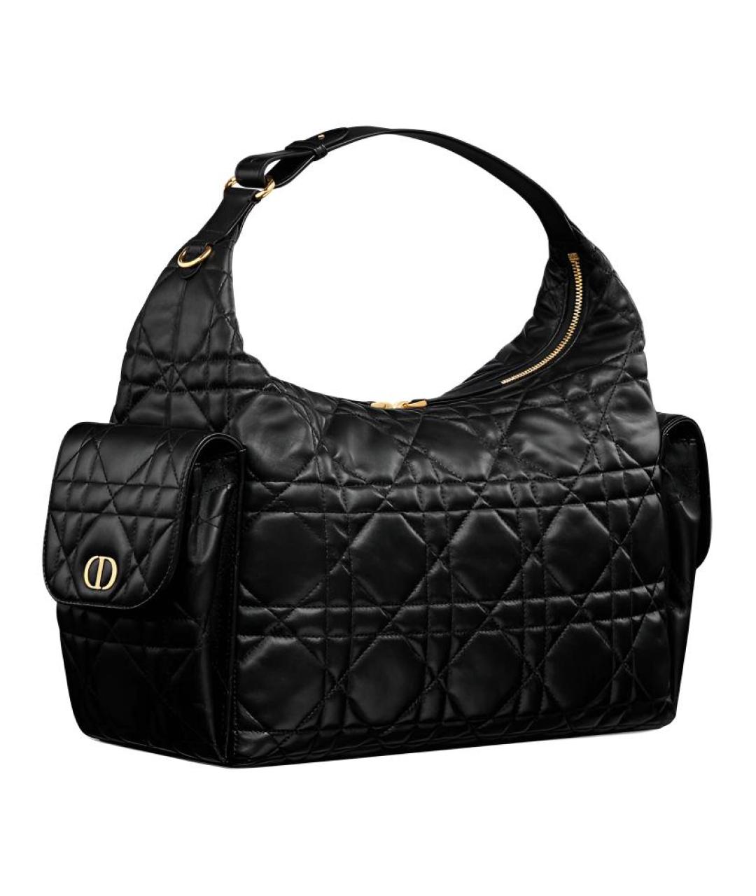 CHRISTIAN DIOR Черная кожаная сумка через плечо, фото 3