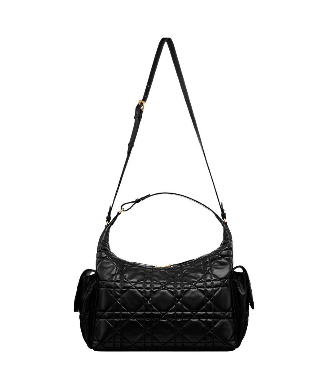 CHRISTIAN DIOR Черная кожаная сумка через плечо, фото 4