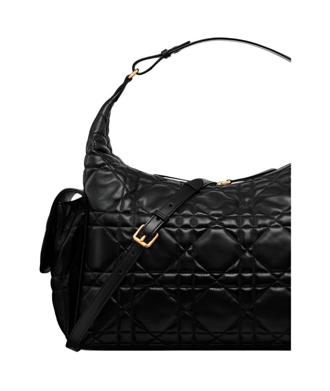 CHRISTIAN DIOR Черная кожаная сумка через плечо, фото 6