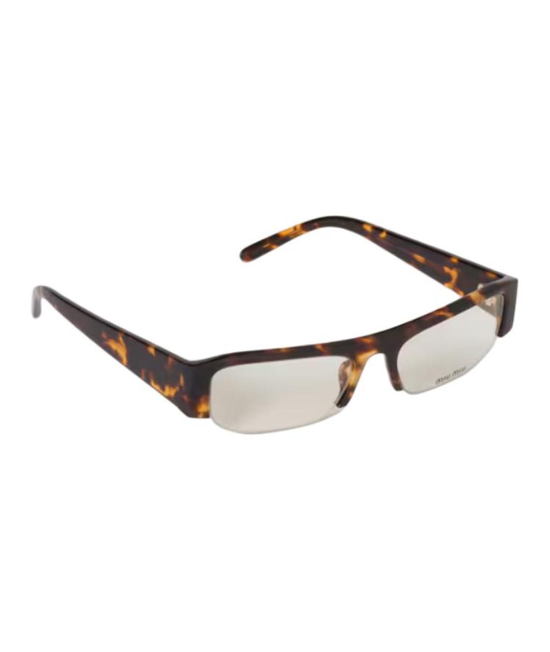 MIU MIU Коричневые пластиковые солнцезащитные очки, фото 2