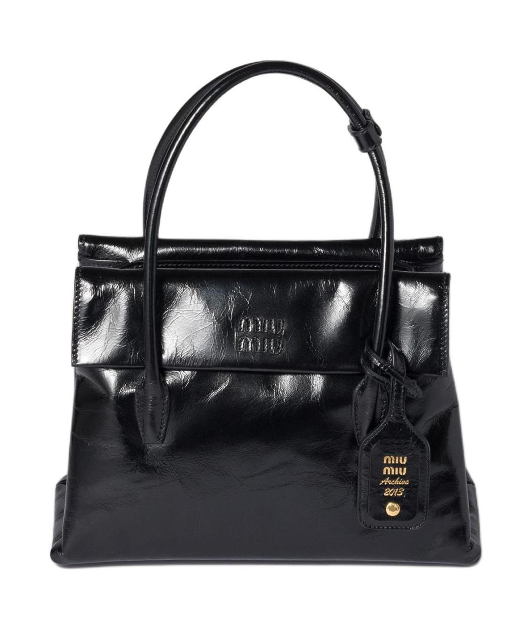 MIU MIU Черная кожаная сумка через плечо, фото 1
