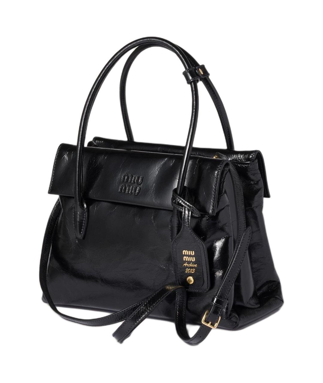 MIU MIU Черная кожаная сумка через плечо, фото 2