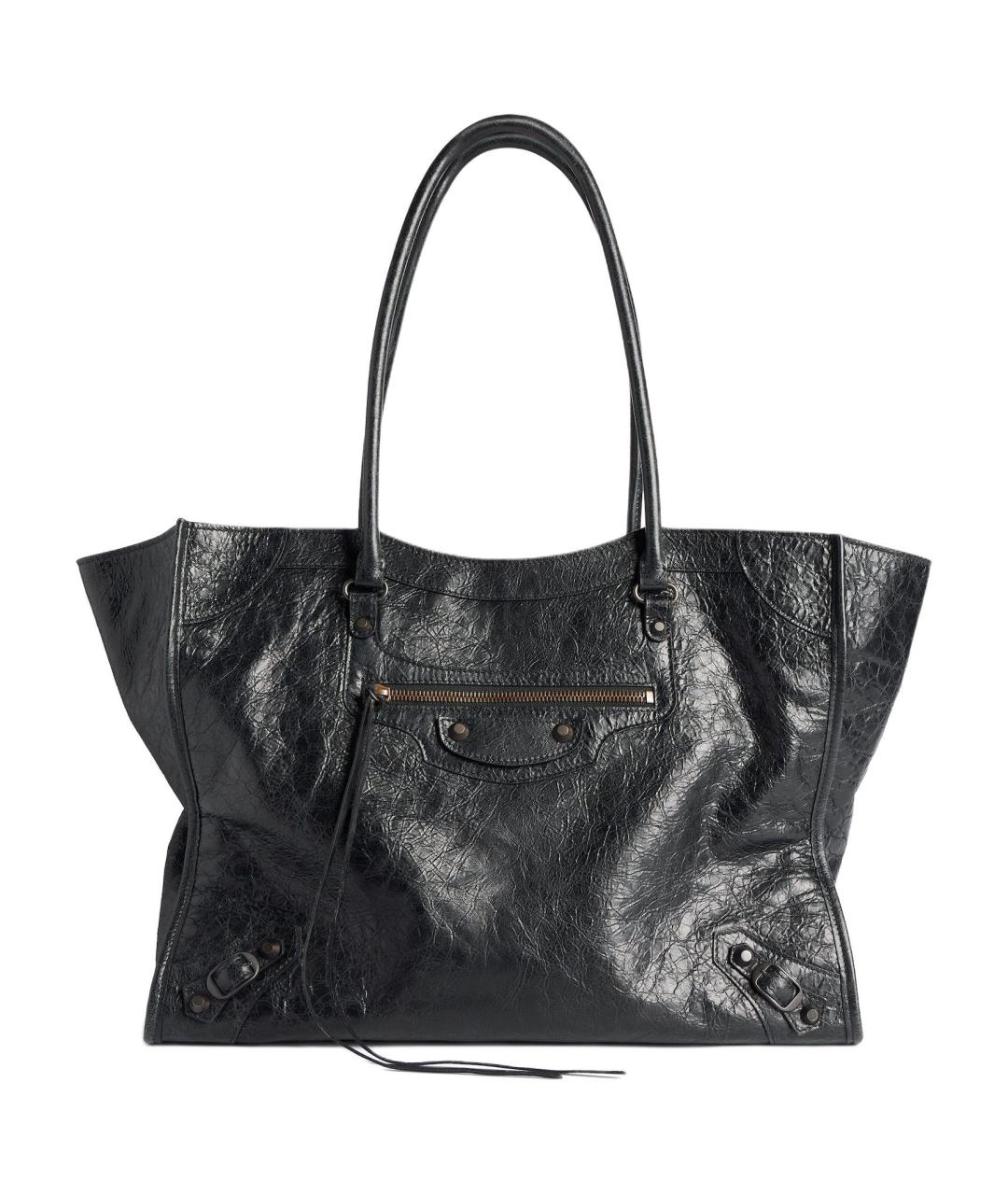 BALENCIAGA Черная кожаная сумка через плечо, фото 1