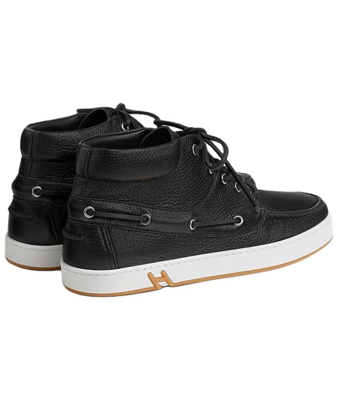 HERMES Черные кожаные высокие ботинки, фото 3