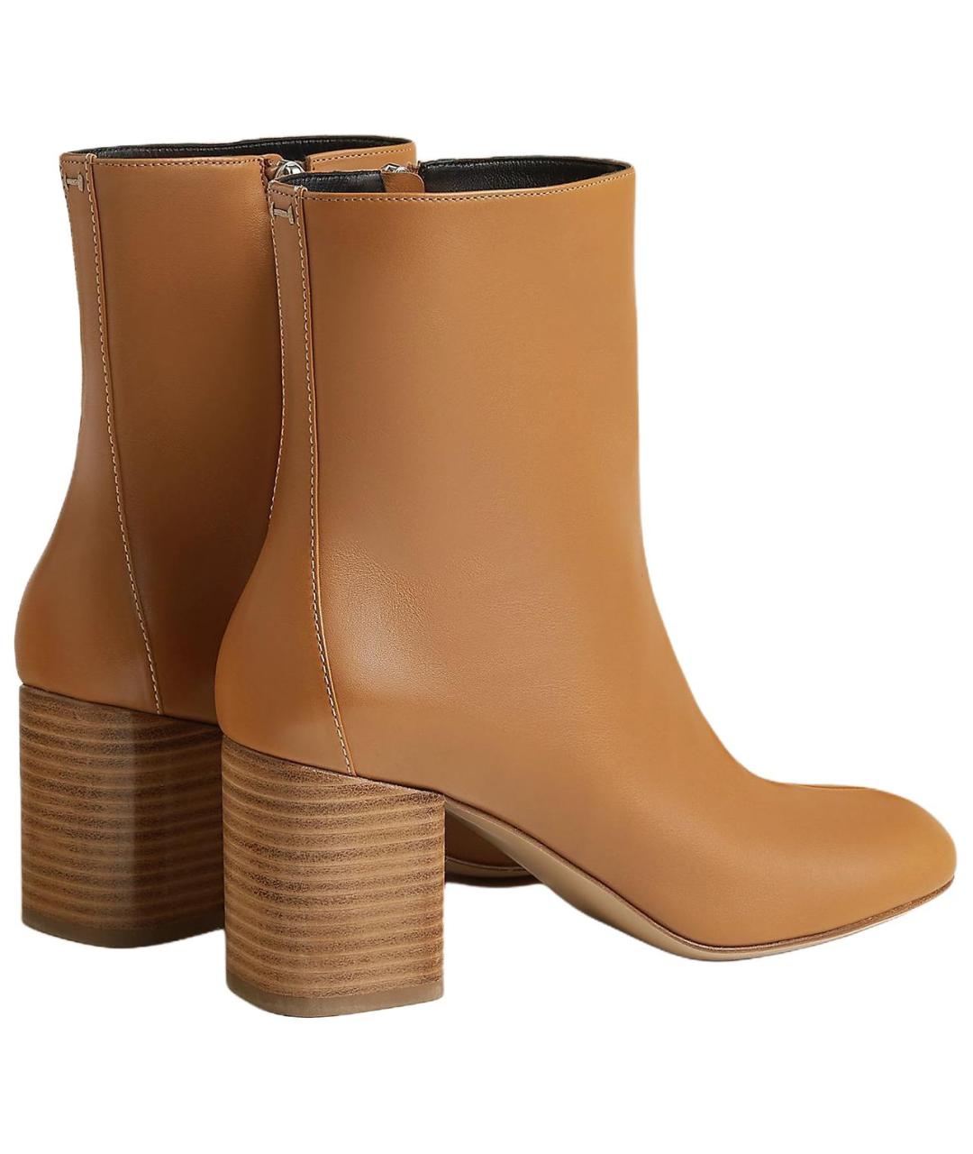 HERMES Коричневые кожаные ботильоны, фото 4